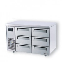 Skipio | 6 Draw Fridge With Under Counter Side Prep Table
